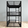 Twin Over Twin Over Twin Metal Triple Bunk Bed with Guardrails and Ladder, Space-Saving Heavy-Duty Frame,kids bed - 2 of 4