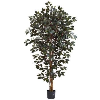 Nearly Natural 6’ Ficus Artificial Tree In Nursery Planter : Target