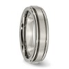 Black Bow Jewelry 6mm Titanium Satin Center Grooved Edge Comfort Fit Band - image 4 of 4