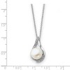 Black Bow Jewelry Embraced Forever Cultured Pearl Silver Necklace with Cubic Zirconia - 2 of 4