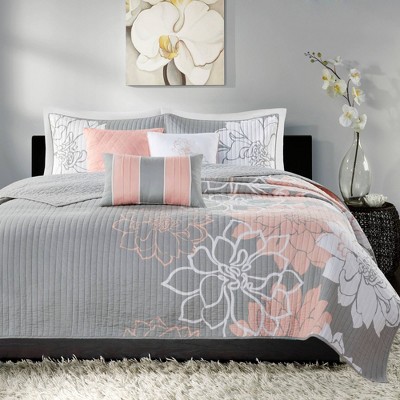 Jane Floral Quilted Coverlet Set - 6pc