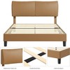 Upholstered Queen Bed Frame with Faux Leather Headboard, Adjustable Platform Design, Wooden Slats Support, Mattress Foundation, Easy Assembly. - 4 of 4