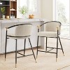 Christopher Knight Home Set of 2 26" Daniel Contemporary Upholstered Iron Counter Height Barstools Almond - 2 of 4