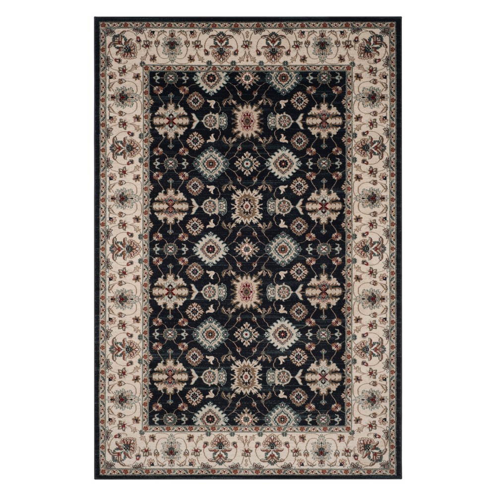 6'x9' Floral Loomed Area Rug Navy/Cream - Safavieh