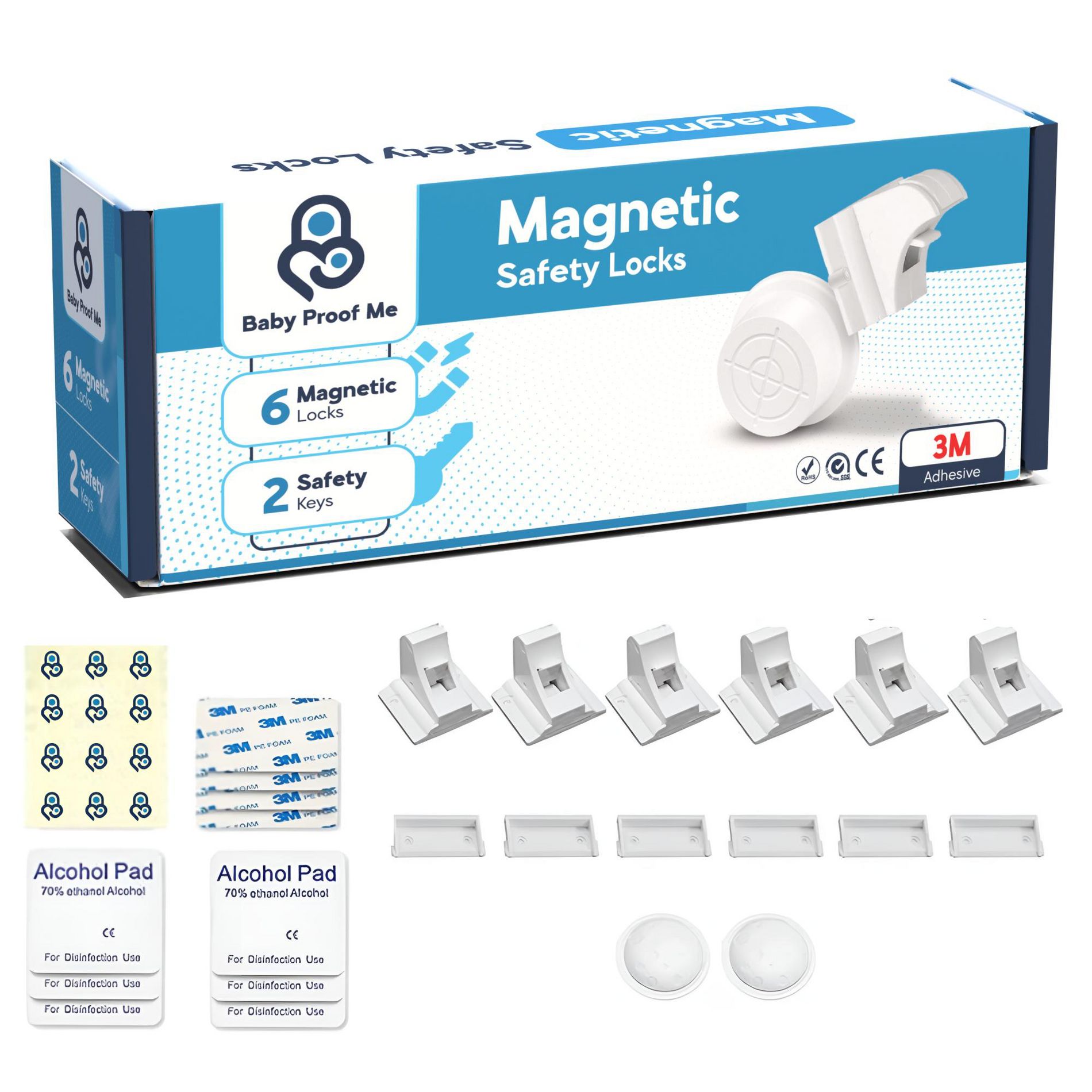 Baby Proof Me | Magnetic Safety Lock Kit  (6Locks + 2Keys)