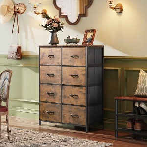 Tall 8-Drawer Fabric Dresser, Storage Tower with Fabric Bins, Double Chest of Drawers Organizer, - 1 of 4