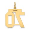 Black Bow Jewelry 14k Yellow Gold, Jersey Collection, Medium Number 70 Pendant - 3 of 4