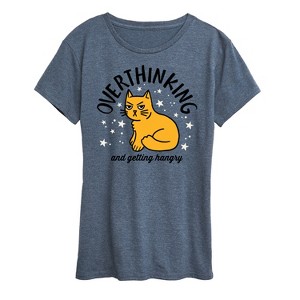 Women's - Instant Message - Overthinking and Getting Hangry Short Sleeve Graphic T-Shirt - 1 of 4