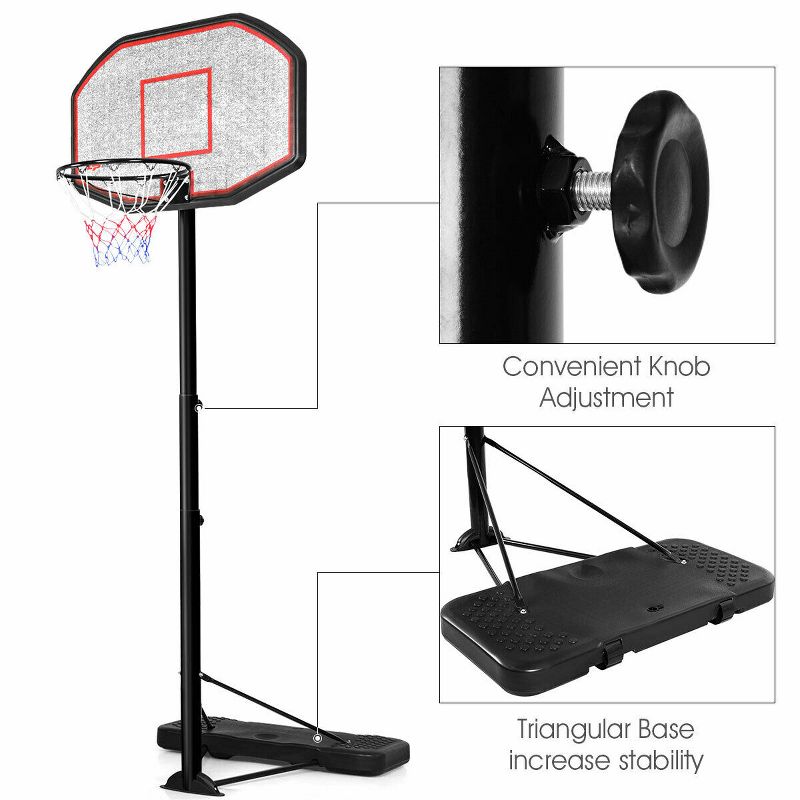 Costway 10ft 43'' Backboard In/outdoor Adjustable Height Basketball Hoop System, 5 of 11