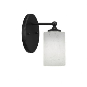 Toltec Lighting Capri 1 - Light Sconce in  Matte Black with 4" White Muslin Shade - 1 of 1
