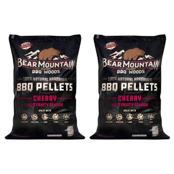Bear Mountain BBQ FK13 Premium All-Natural Hardwood Mild and Fruity Cherry BBQ Smoker Pellets for Outdoor Grilling, 20 Pounds (2 Pack)