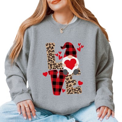 Simply Sage Market Leopard Gnome Love Sweatshirt - XL - Graphite