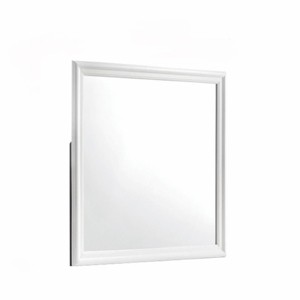 GlasFlength Decorative Wall Mirrors Wall Art Square Mirror Vanity Mirror Accent Mirror Metal Frame Mirror for Living Room, White, 38.19"*0.87"*38.19" - 1 of 4