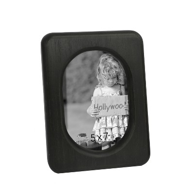 VIP Wood 8.5 in. Black Rounded 5x7 Photo Frame with Oval Opening