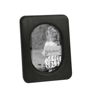 VIP Wood 8.5 in. Black Rounded 5x7 Photo Frame with Oval Opening - 1 of 2