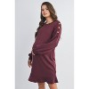 Hello Miz Women's Long Sleeve Round Neck Ruffle Hem Maternity Dress - 2 of 4