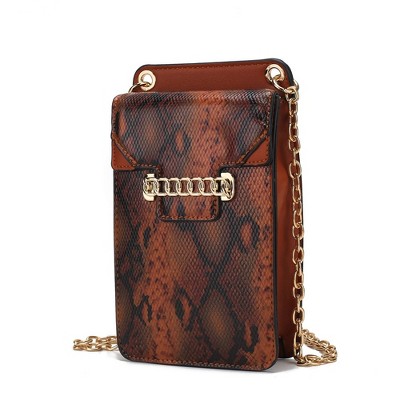 MKF Collection Yael Snake embossed Vegan Leather Phone Crossbody Bag by Mia K