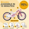 RoyalBaby Princess Girl Children's Bicycle Outdoor Ride-On Bike with Kickstand, Adjustable Seat, and Basket, Jenny/White-Pink - 4 of 4