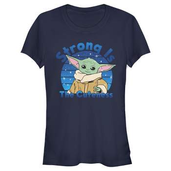 Juniors Womens Star Wars The Mandalorian The Child Strong is the Cuteness T-Shirt