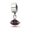Black Bow Jewelry Dichroic Glass & Sterling Silver Textured Purple Dangle Bead Charm - 4 of 4