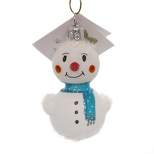Golden Bell Collection Snowman Kid W/Polka Dot Scarf  -  2.75 Inches -  Christmas Ornament  -   -  Glass  -