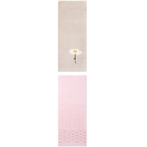 REGALWOVEN Embroidered Cotton Bathroom Decorative Hand Towels 14" x 30"/13" x 30" 2 Pcs - 1 of 4