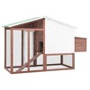 vidaXL Chicken Coop with Nest Box Red and White Solid Fir Wood - 4 of 4