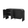 NicBex 56" Modern 4-Door Sideboard,Kitchen Storage Cabinets with 4 Compartments for Storage and Adjustable Shelf,Black - 4 of 4