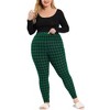 Agnes Orinda Women's Plus Size Check Leggings for Women Stretch Festive Glen Plaid Skinny Pants - 2 of 4