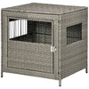 Pawhut Rattan Dog Crate Dog Kennel Furniture With Lockable Door And ...