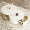 ALEXOUN Modern Round Nesting Coffee Table Set with Drawer - Fluted Elegant Design,Gold Frame for Living Room & Bedroom,Small Space - 2 of 4