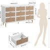 Acekool Rattan 9 Drawer Dresser, Tall Chest with Metal Legs, Handwoven Storage for Bedroom, Living Room, - 2 of 4