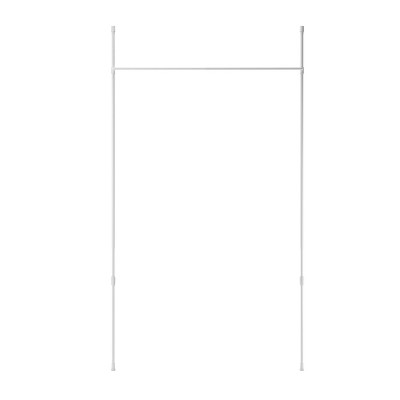 White Adjustable Tension Curtain Rod and Room Divider