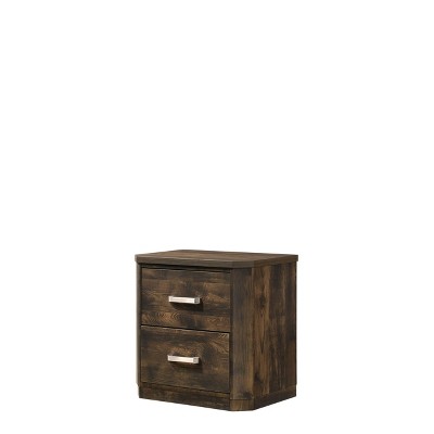 Elettra Transitional Rustic Walnut 2-Drawer Nightstand