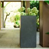 20" Tall Square Lightweight Concrete/Fiberglass Elegant Indoor/Outdoor Planter Charcoal Gray - Rosemead Home & Garden, Inc. - 2 of 4