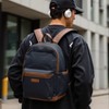 Wrangler Powell Denim Backpack for Mens Womens Kids, Brand Logo Water Resistant Casual Daypack for Travel School with Padded Laptop Notebook Sleeve - 2 of 4