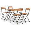 vidaXL 5 Piece Folding Bistro Set Solid Wood Acacia and Steel - 2 of 4