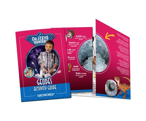 Geoworld Dr. Steve Hunters 7 Geodes plus Agate Slice Crack 'em Open Kit