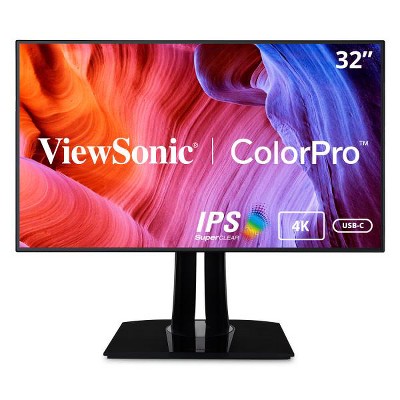 ViewSonic VP3268a-4K 32" IPS 4K Monitor with Advanced Ergonomics, ColorPro 100% sRGB Rec 709, 14-bit 3D LUT, HDR10 Support, HDMI, USB C, DisplayPort