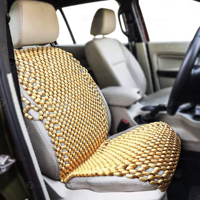 Zone Tech Royal Natural Wood Bead Seat Cover- Full Car Massage Cool Premium Comfort Cushion - Reduces Fatigue The Car, Truck or Your Office Chair, 2 of 6