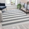 Emma and Oliver 5' x 7' Indoor/Outdoor Handwoven Grey & White Striped Cabana Style Area Rug - image 2 of 4