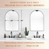 ANDY STAR Modern 20 x 30 Inch Arched Frame Wall Mounted Vanity Mirror w/ Steel Frame, No Distortion Floating Glass, & Pre Installed Hooks, Matte Black - image 2 of 4