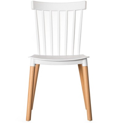 Windsor White Slat Wood Side Chair - Classic Mid-Century