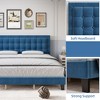 COZONY King Size Bed Frame with Upholstered Headboard, Wood Slat Support and Sturdy Metal Foundation for Bedroom - 3 of 4