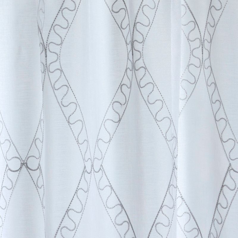 Set of 2 Modern Threads Sheer Diamond Curtain Panel., 2 of 3