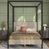 HOMES: Inside + Out Queen Barrette Canopy Platform Bed with Corduroy Upholstered Bed Light Brown - image 3 of 4