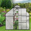 6x8 FT Polycarbonate Greenhouse, Aluminum Walk-in Greenhouses with Sliding Door & Raised Base, Plant Greenhouse for Outdoor Garden Backyard - 2 of 4