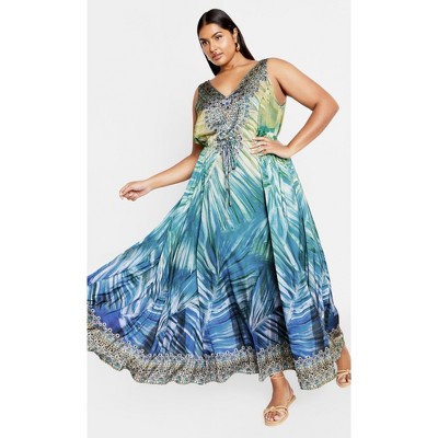 Women's Plus Size Afterglow Maxi Dress - blue | CITY CHIC
