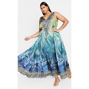 Women's Plus Size Afterglow Maxi Dress - blue | CITY CHIC - 1 of 4