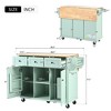 Rubberwood Kitchen Island Cart with Fold-Down Counter, Storage, Drawers, & Casters - 4 of 4